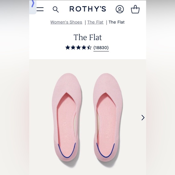 Rothys The Flat in Blush Pink w Tortoise Soles - Picture 6 of 6